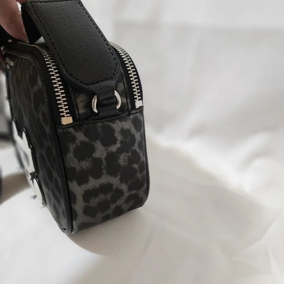 NWT Karl Lagerfeld Paris Maybelle Crossbody Camera Style Bag Leopa - Picture 5 of 9